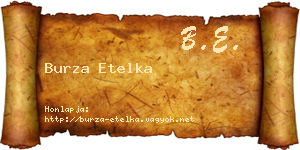 Burza Etelka névjegykártya
